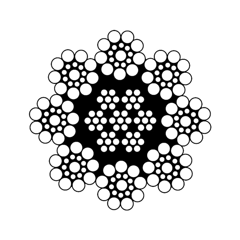 ASTM A1023 6X19 stålkärna Lyfttråd med hög brytkraft